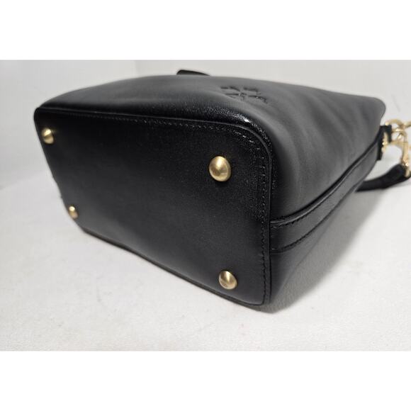 Patricia Nash Leather Irving Bucket Satchel Crossbody Purse Bag Black - Picture 10 of 14